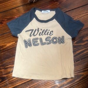 Daydreamer Willie Nelson Tee - Tan and Black